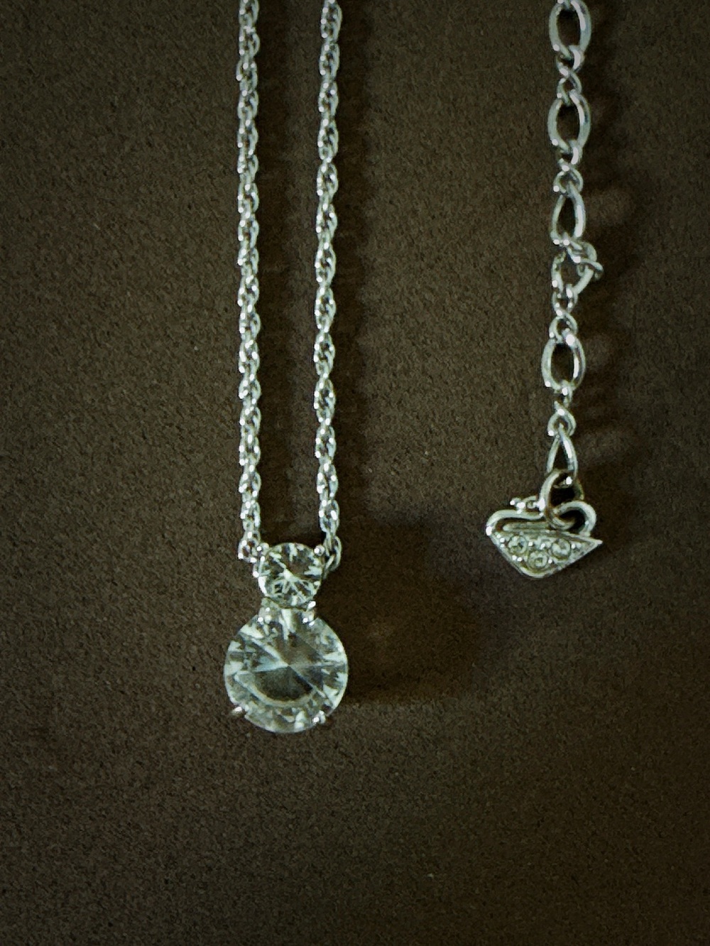 Swarovski Silver Crystal Round Pendant Necklace